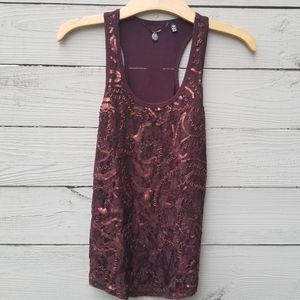 Buckle BKE Boutique Lace Sequin Tank Top Size XS